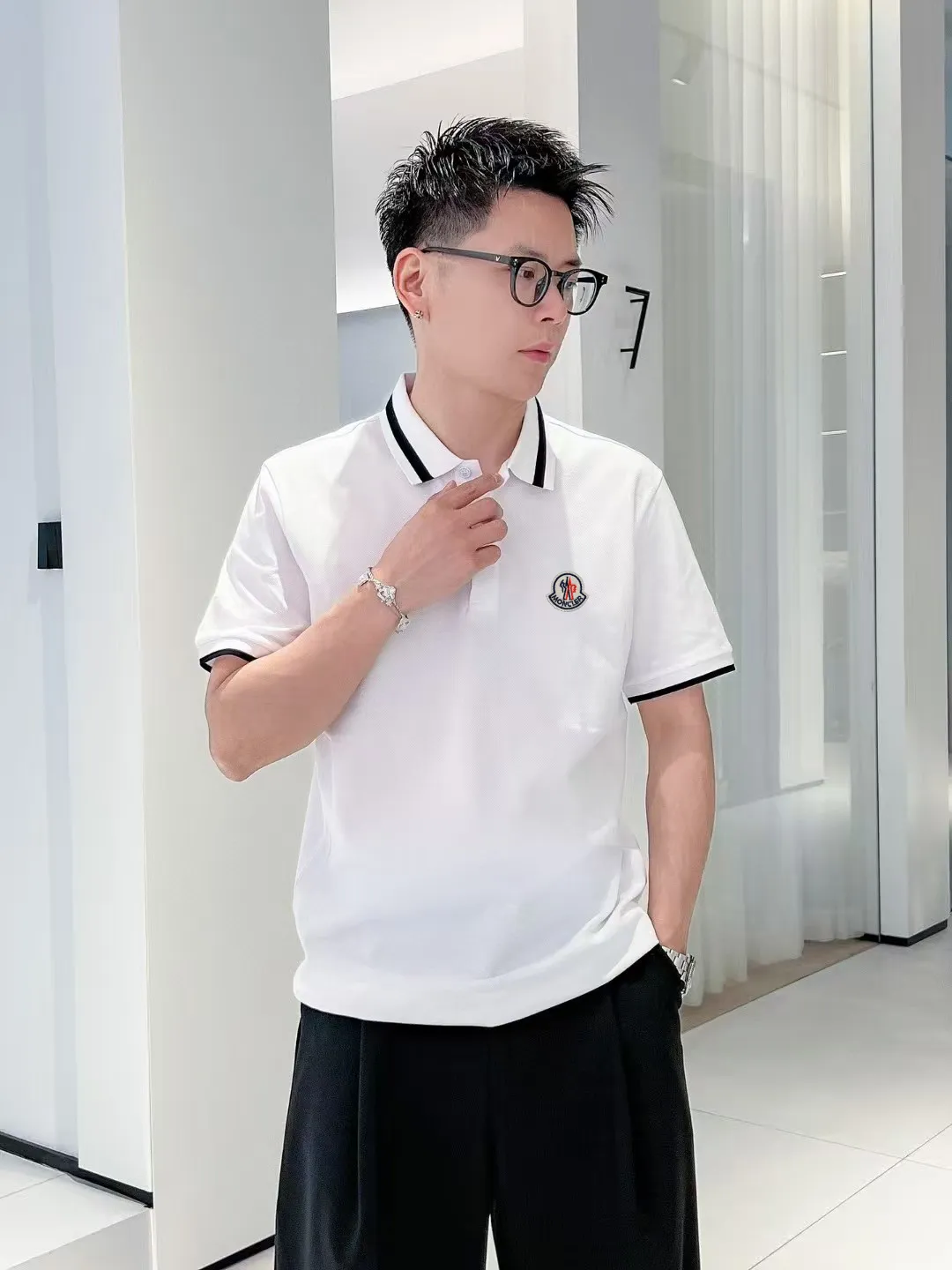 P100✨🔥 [MONCLER ] 2026FW POLO ：Black White Size：S-XXL